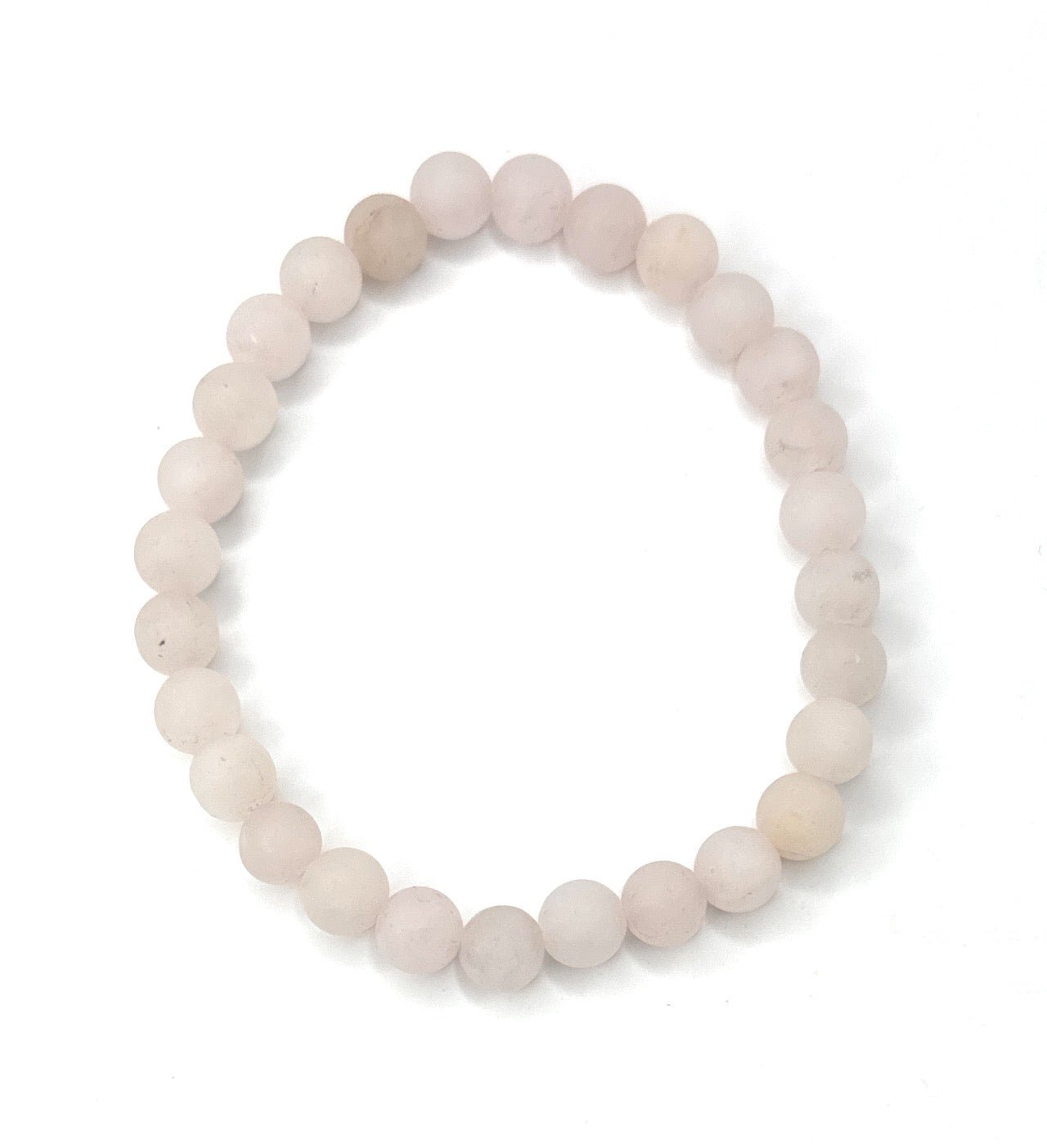 Matte Rose Quartz Beaded Bracelet – 6mm - Shop of Small Creations, LLC