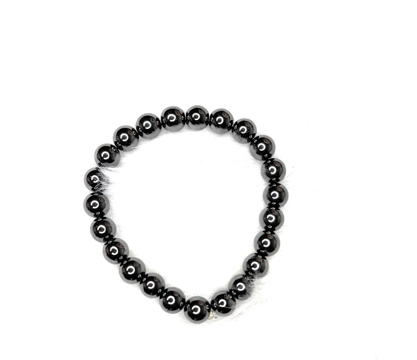 Hematite Beaded Bracelet - 8mm | Handmade, Stretch