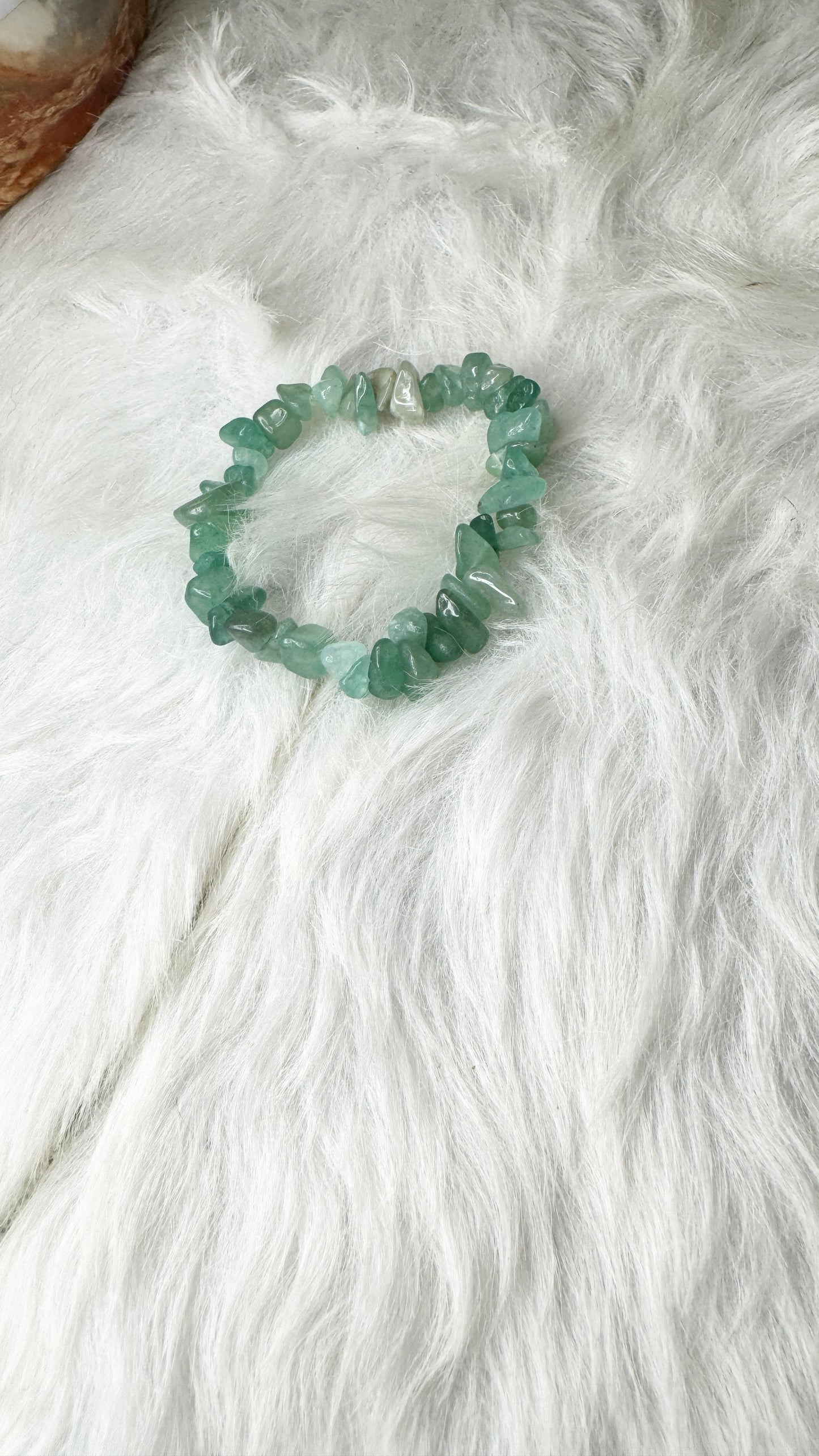 Green Aventurine Chip Beaded Bracelet – 4-5mm | Handmade, Stretch