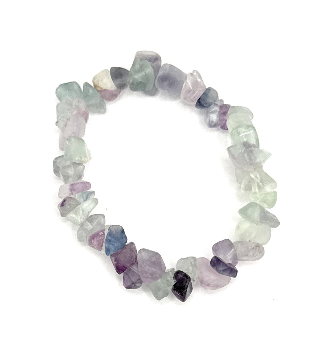 Fluorite Chip Beaded Bracelet – 4-5mm | Handmade, Stretch