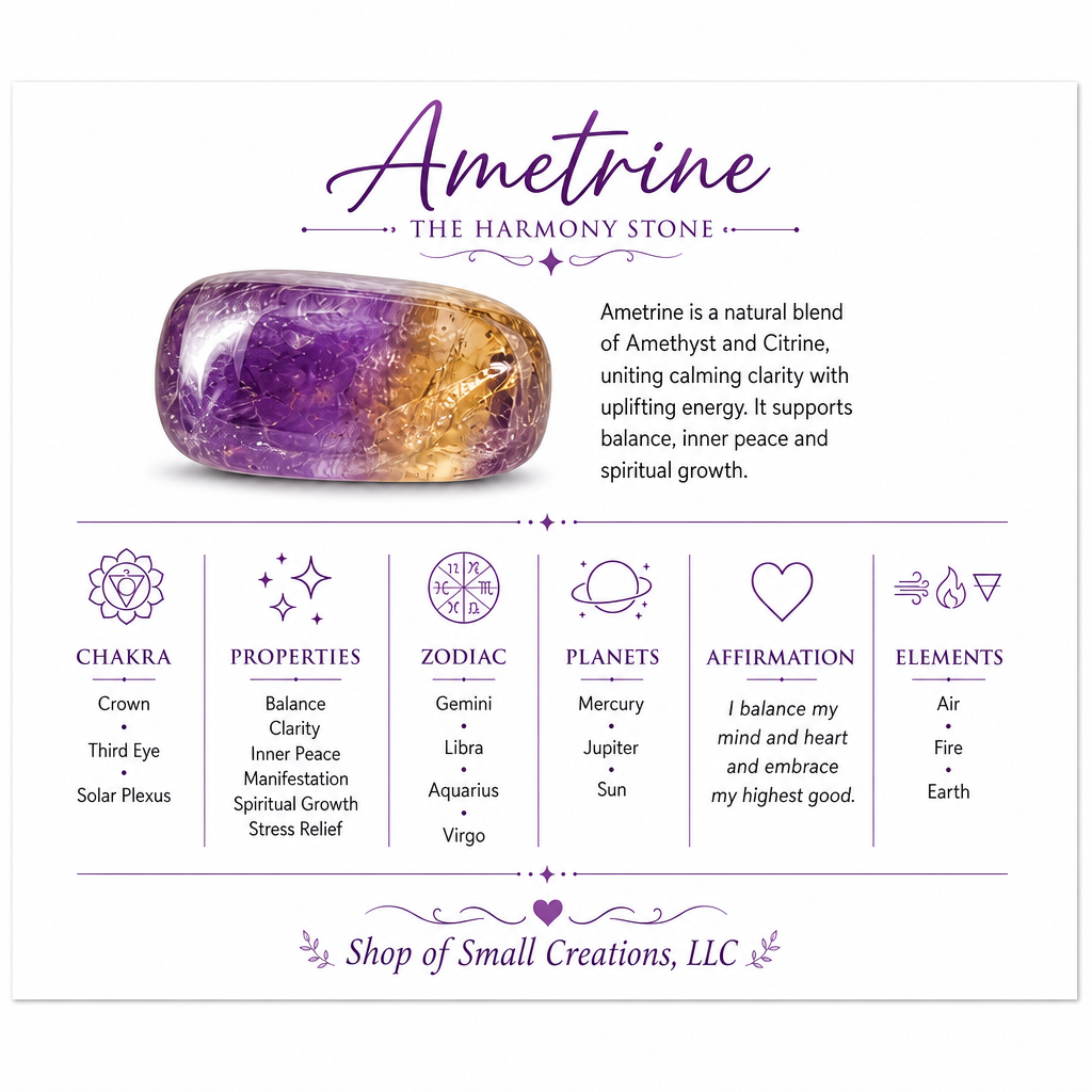 Ametrine Beaded Stretch Necklace | Harmony Clarity Balance, Healing Crystal Jewelry, Gift for Her