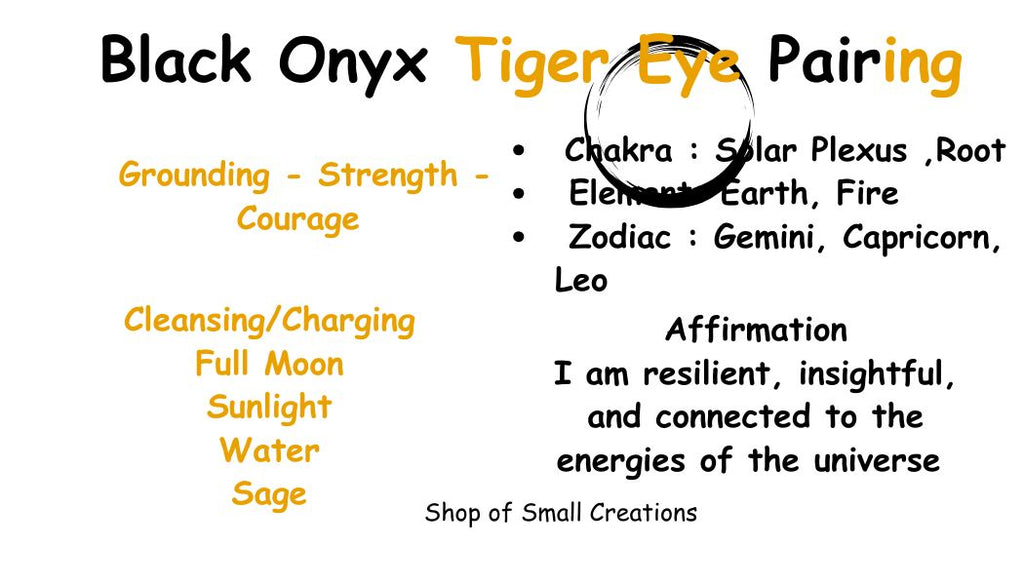 Black Onyx, Tiger Eye Beaded Bracelet - 6mm | Handmade, Stretch