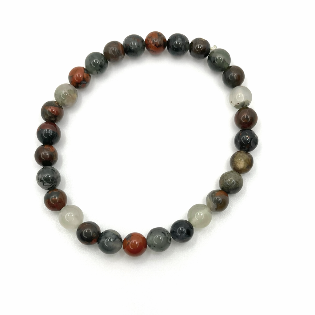 African Bloodstone Beaded Stretch Bracelet – 6mm | Made to Order
