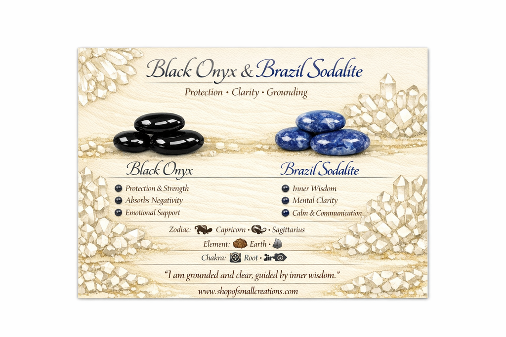 Matte Sodalite + Black Onyx Beaded Stretch Bracelet 6mm | Intuition Calm Clarity, Healing Crystal Jewelry, Gift for Her