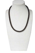 Smoky Quartz Beaded Stretch Necklace 6mm • No Clasp • Grounding &amp; Clarity Crystal Jewelry • Handmade