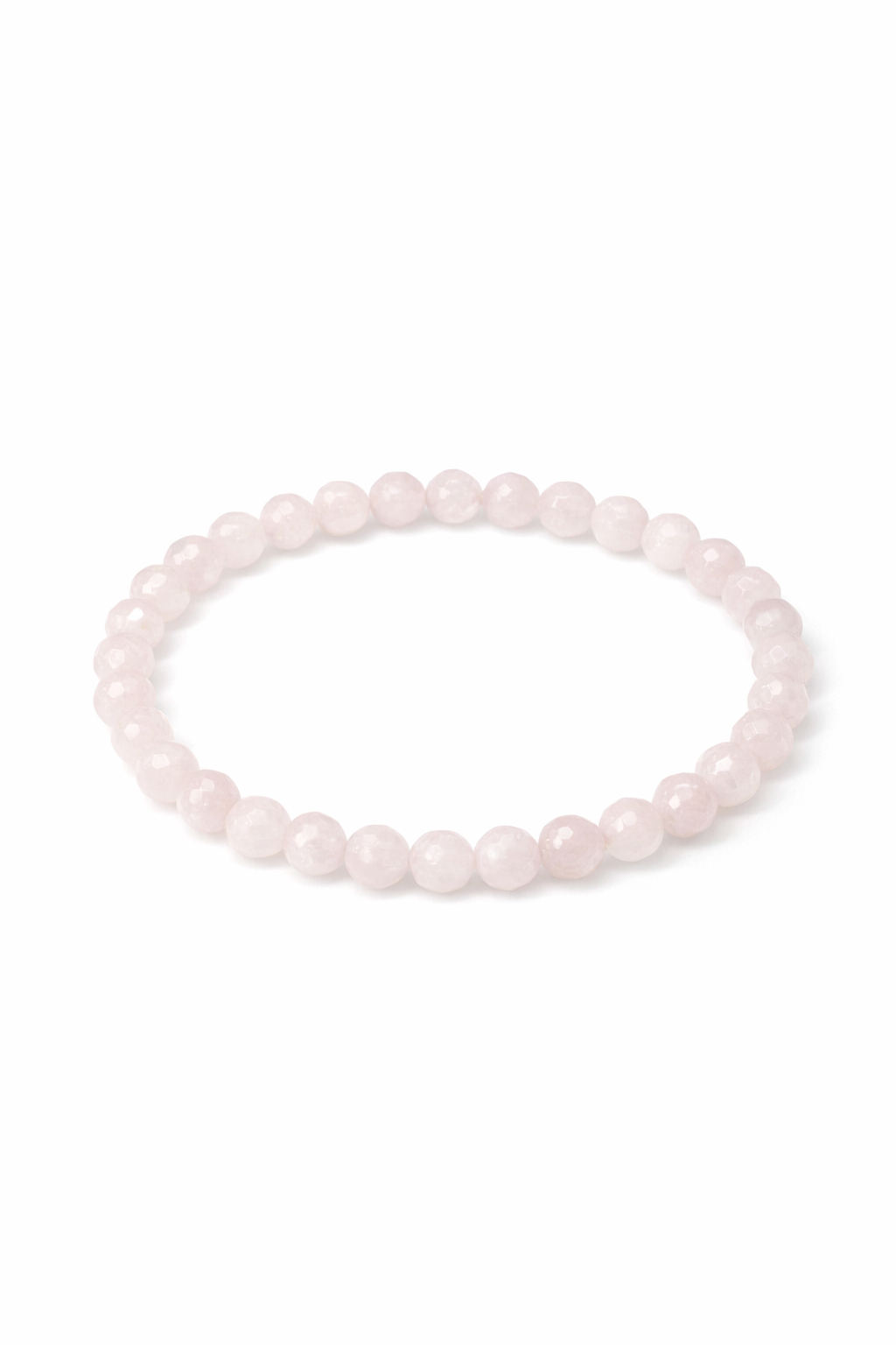 Faceted Rose Quartz Beaded Stretch Bracelet 8mm | Love Self Care Compassion, Healing Crystal Jewelry, Gift for Her