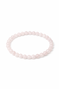 Faceted rose quartz beaded stretch bracelet with pink translucent round beads