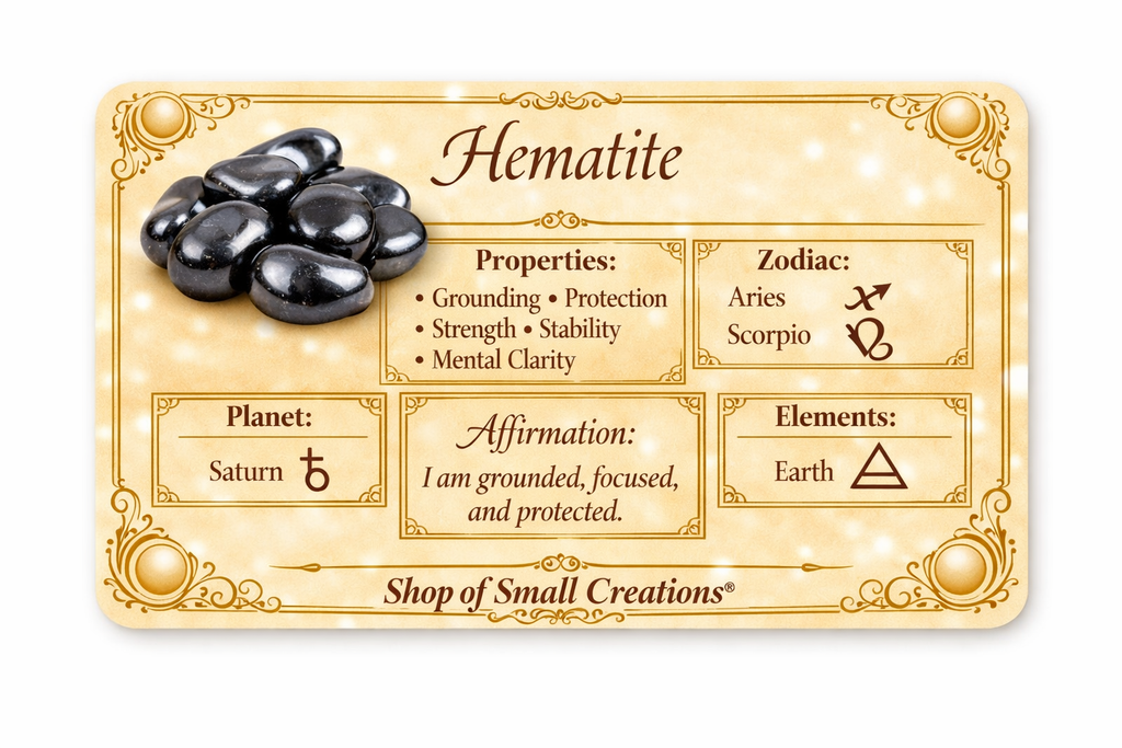 Hematite Beaded Stretch Necklace 6mm | Grounding Protection Strength, Healing Crystal Jewelry, Gift for Her