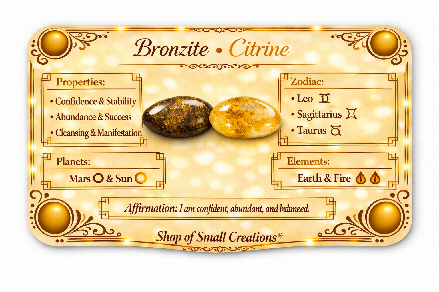 Bronzite + Citrine Beaded Stretch Bracelet 8mm | Confidence Protection Calm, Healing Crystal Jewelry, Gift for Him