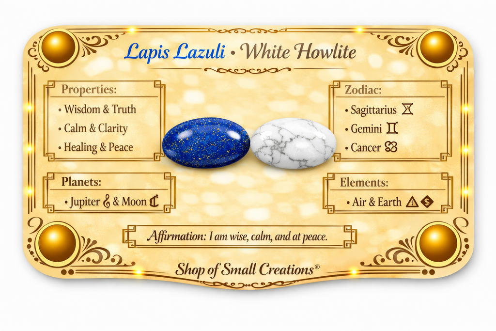 Matte Lapis Lazuli + White Howlite Beaded Stretch Bracelet 6mm | Wisdom Truth Clarity, Healing Crystal Jewelry, Gift for Her