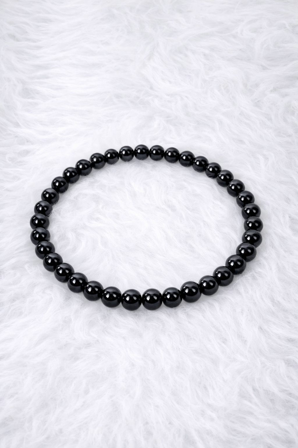 Black Onyx Beaded Stretch Bracelet 6mm - Protection, Strength, Confidence Crystal Jewelry