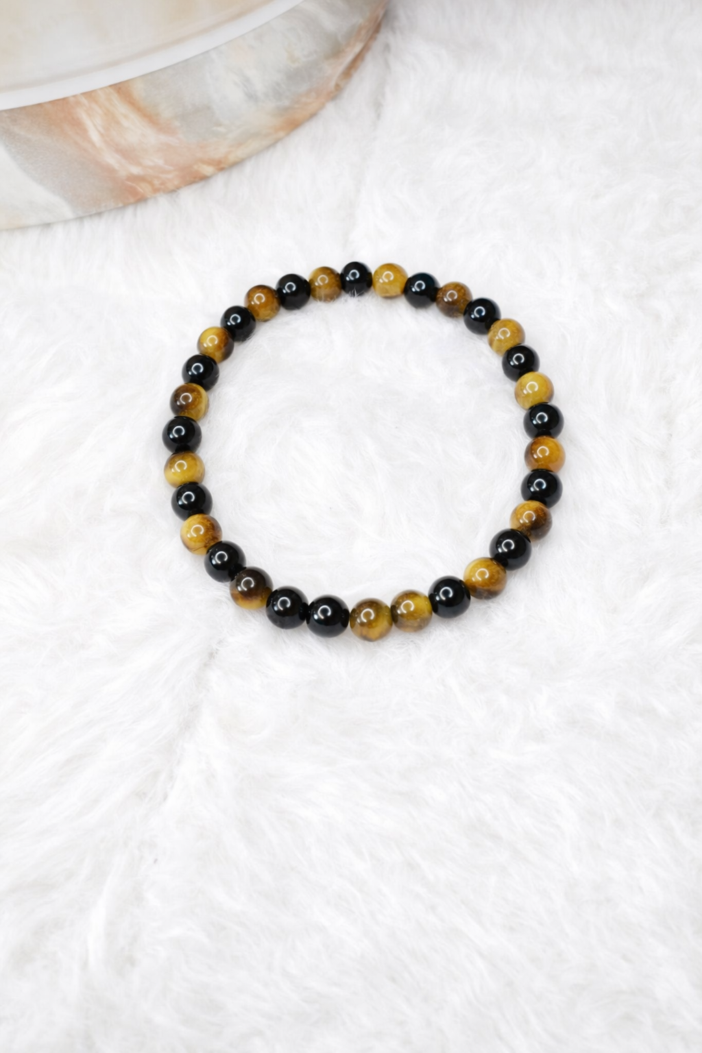 Black Onyx, Tiger's Eye 6mm Stretch Bracelet - Confidence, Strength, Focus, Handmade