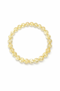 Citrine beaded stretch bracelet with 6mm round yellow-gold gemstone beads