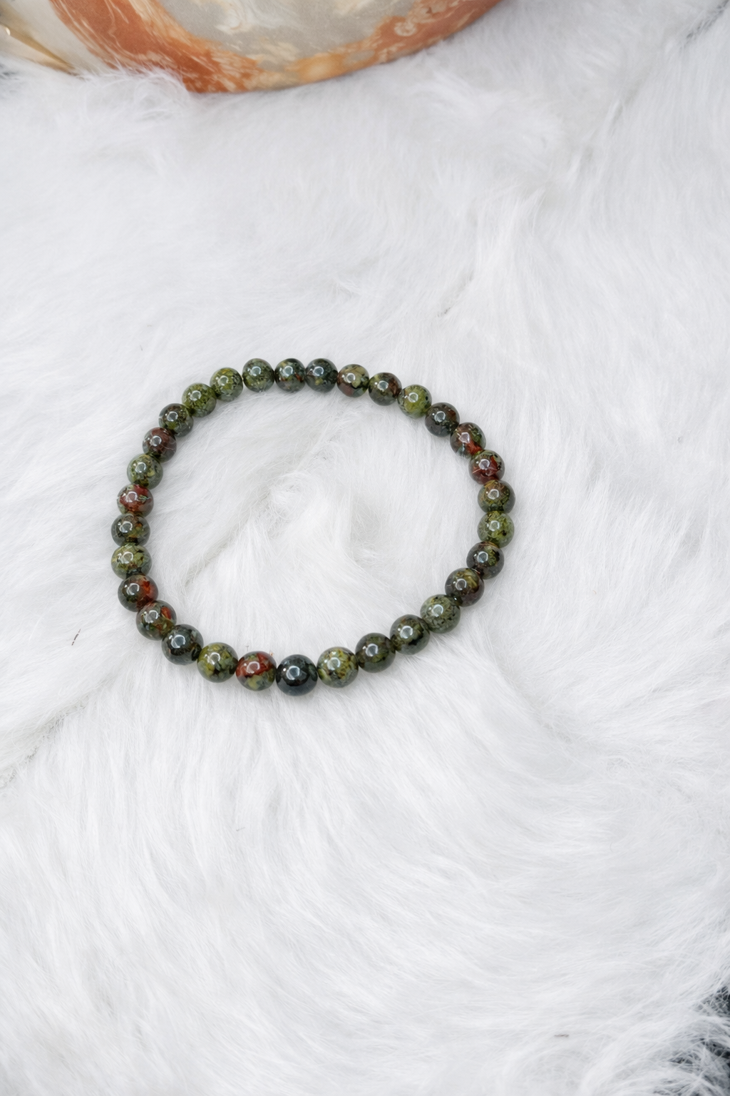Dragon Blood Jasper Beaded Stretch Bracelet 6mm | Strength Courage Vitality, Healing Crystal Jewelry, Gift for Him