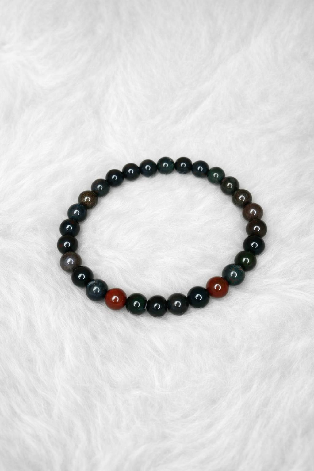 Bloodstone Beaded Stretch Bracelet | Strength Vitality Protection, Healing Crystal Jewelry, Gift for Her