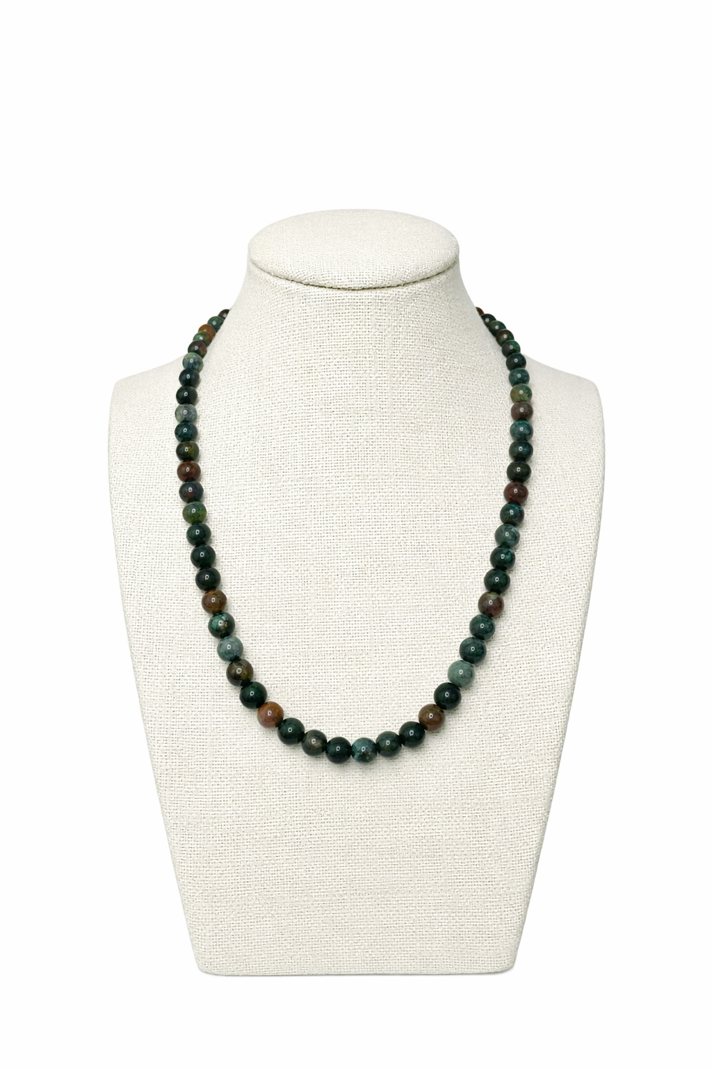 Bloodstone Beaded Stretch Necklace 6mm | Strength Vitality Protection, Healing Crystal Jewelry, Gift for Her
