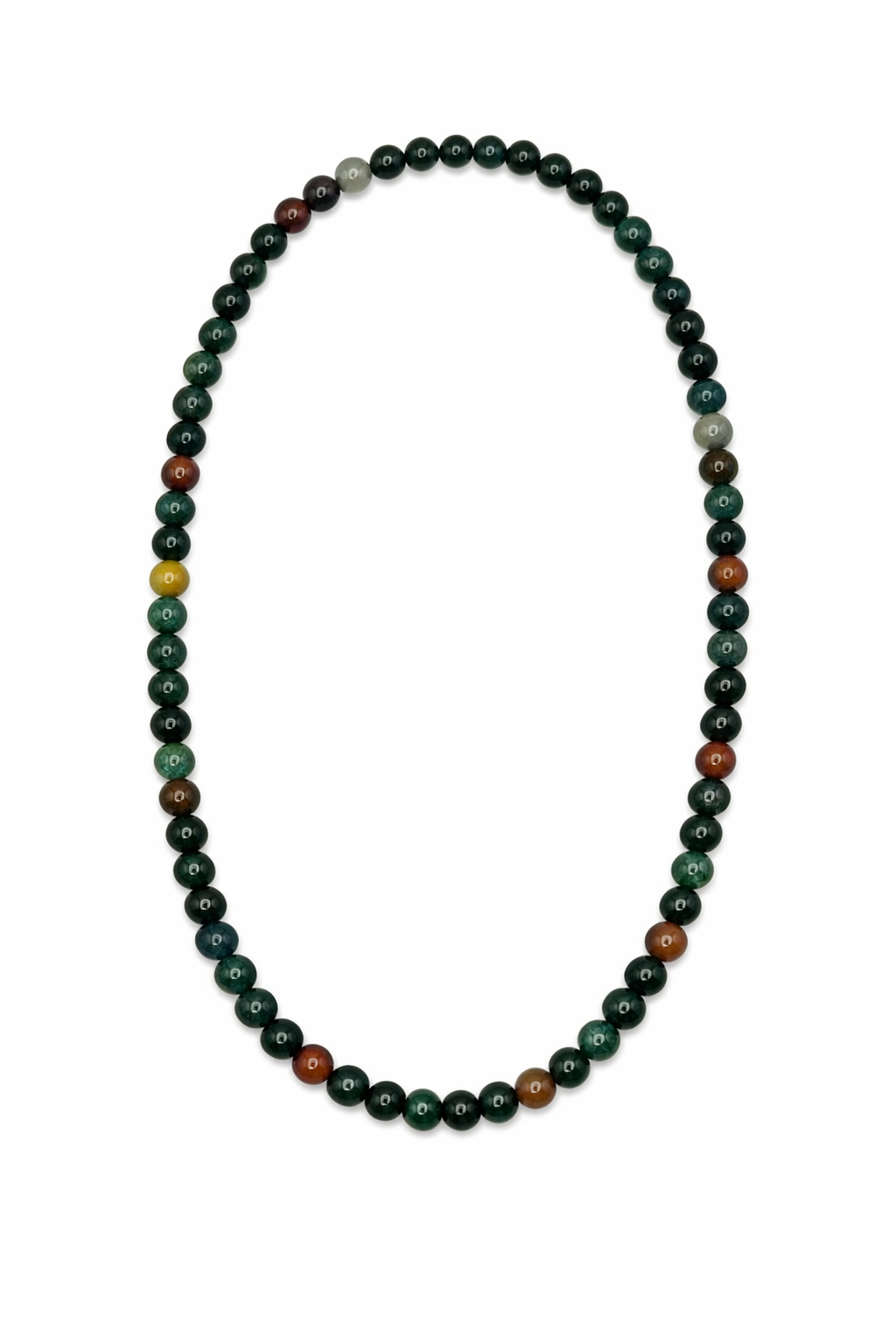 Bloodstone Beaded Stretch Necklace 6mm | Strength Vitality Protection, Healing Crystal Jewelry, Gift for Her