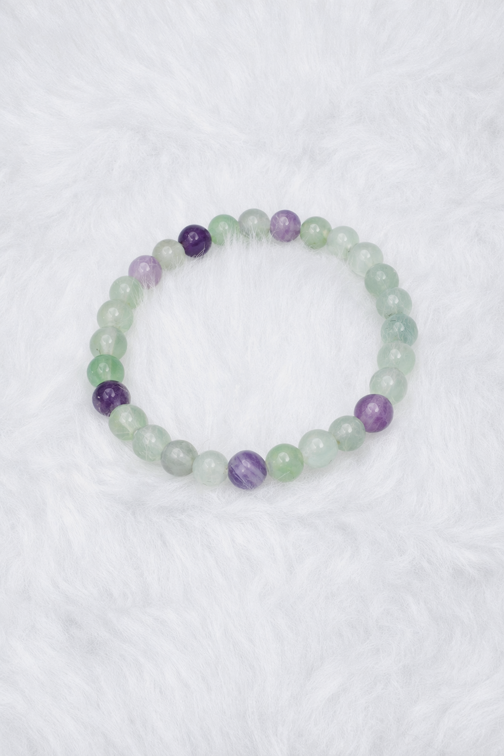 Fluorite Beaded Stretch Bracelet 6mm | Focus Clarity Calm, Healing Crystal Jewelry, Gift for Her