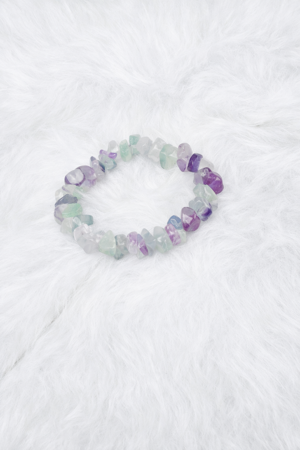 Fluorite Chip Beaded Stretch Bracelet 3mm | Focus Clarity Calm, Healing Crystal Jewelry, Gift for Her