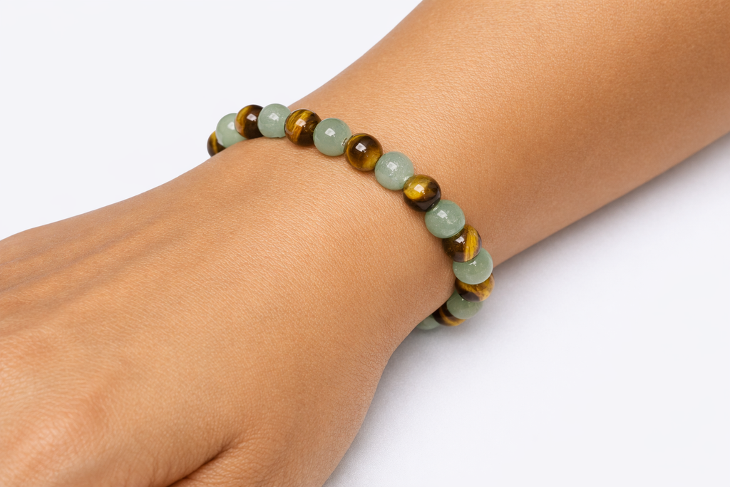Green Aventurine Beaded Stretch Bracelet 6mm | Luck Renewal Prosperity, Healing Crystal Jewelry, Gift for Her
