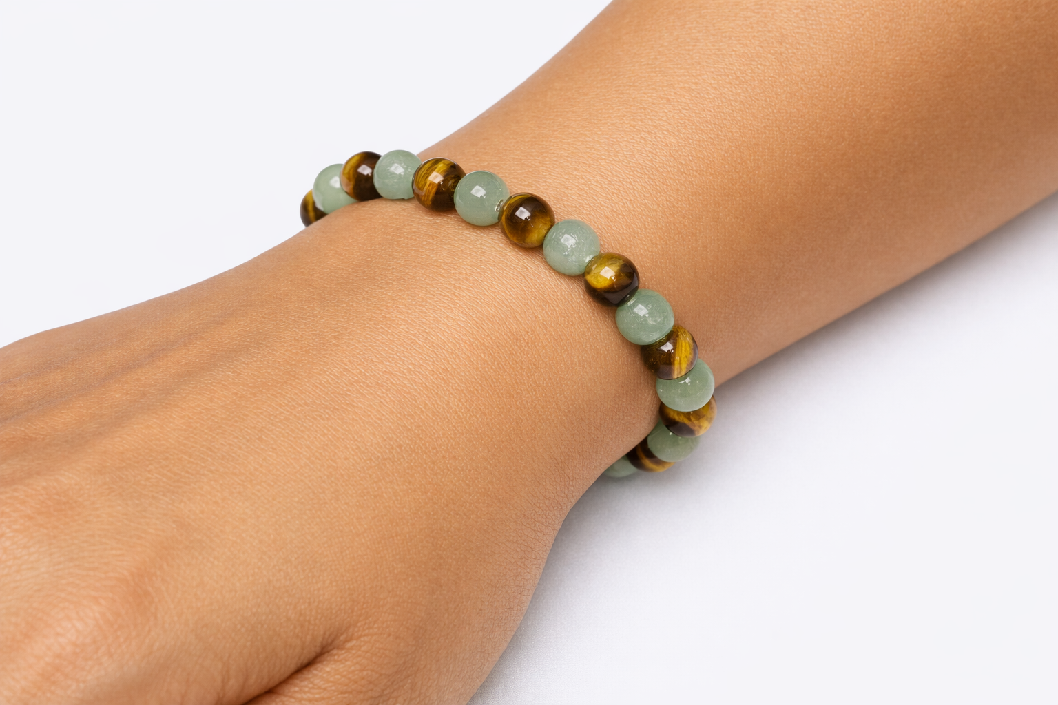 Green Aventurine Beaded Stretch Bracelet 6mm | Luck Renewal Prosperity, Healing Crystal Jewelry, Gift for Her