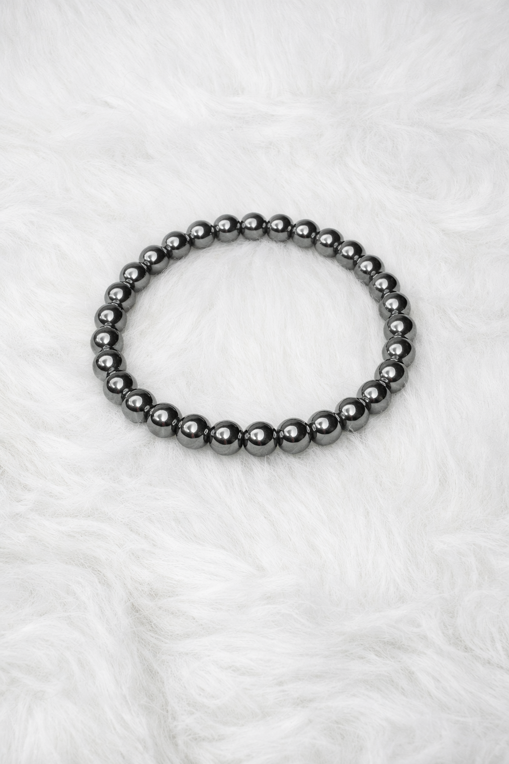 Hematite Beaded Stretch Bracelet 6mm | Grounding Protection Strength, Healing Crystal Jewelry, Gift for Her