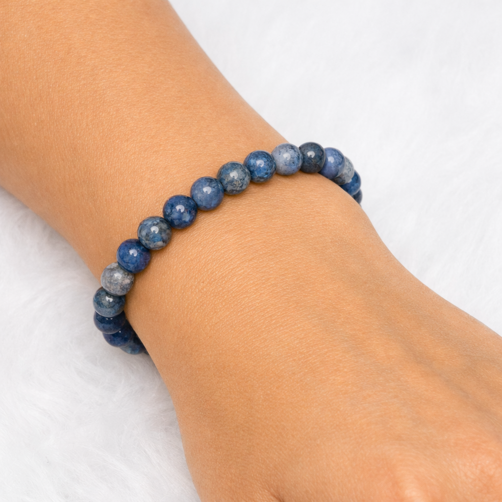 Lapis Lazuli Beaded Stretch Bracelet 6mm | Wisdom Truth Clarity, Healing Crystal Jewelry, Gift for Her