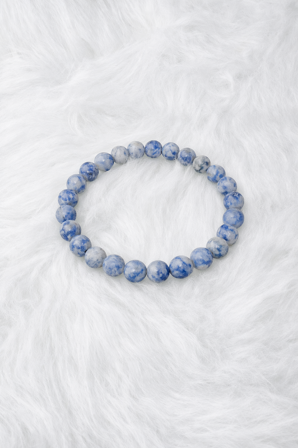 Matte Sodalite Beaded Stretch Bracelet 6mm | Intuition Calm Clarity, Healing Crystal Jewelry, Gift for Her