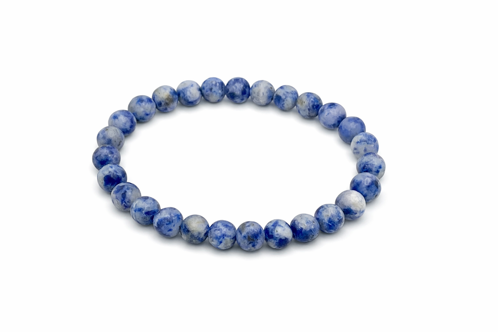 Matte Sodalite Beaded Stretch Bracelet 6mm | Intuition Calm Clarity, Healing Crystal Jewelry, Gift for Her