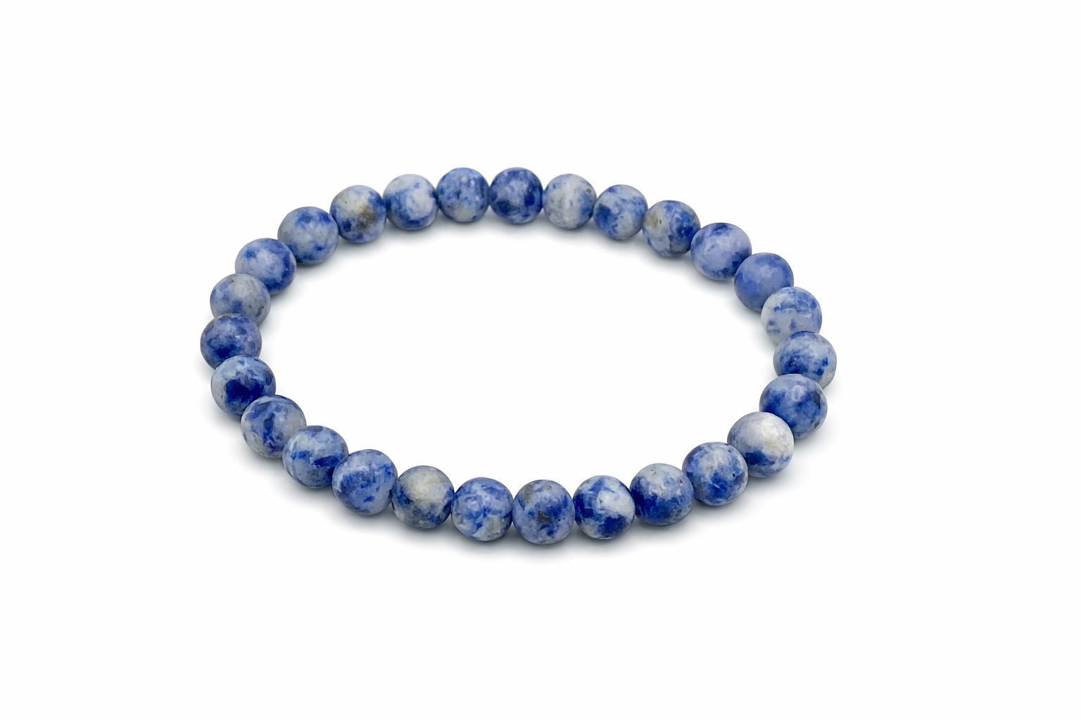 Matte Sodalite Beaded Stretch Bracelet 6mm | Intuition Calm Clarity, Healing Crystal Jewelry, Gift for Her