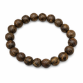 Matte bronzite bead stretch bracelet, 8mm round beads, dark bronze-brown