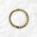 Unakite Stretch Beaded Bracelet - 6mm • No Clasp • Harmony &amp; Healing Crystal Jewelry • Handmade