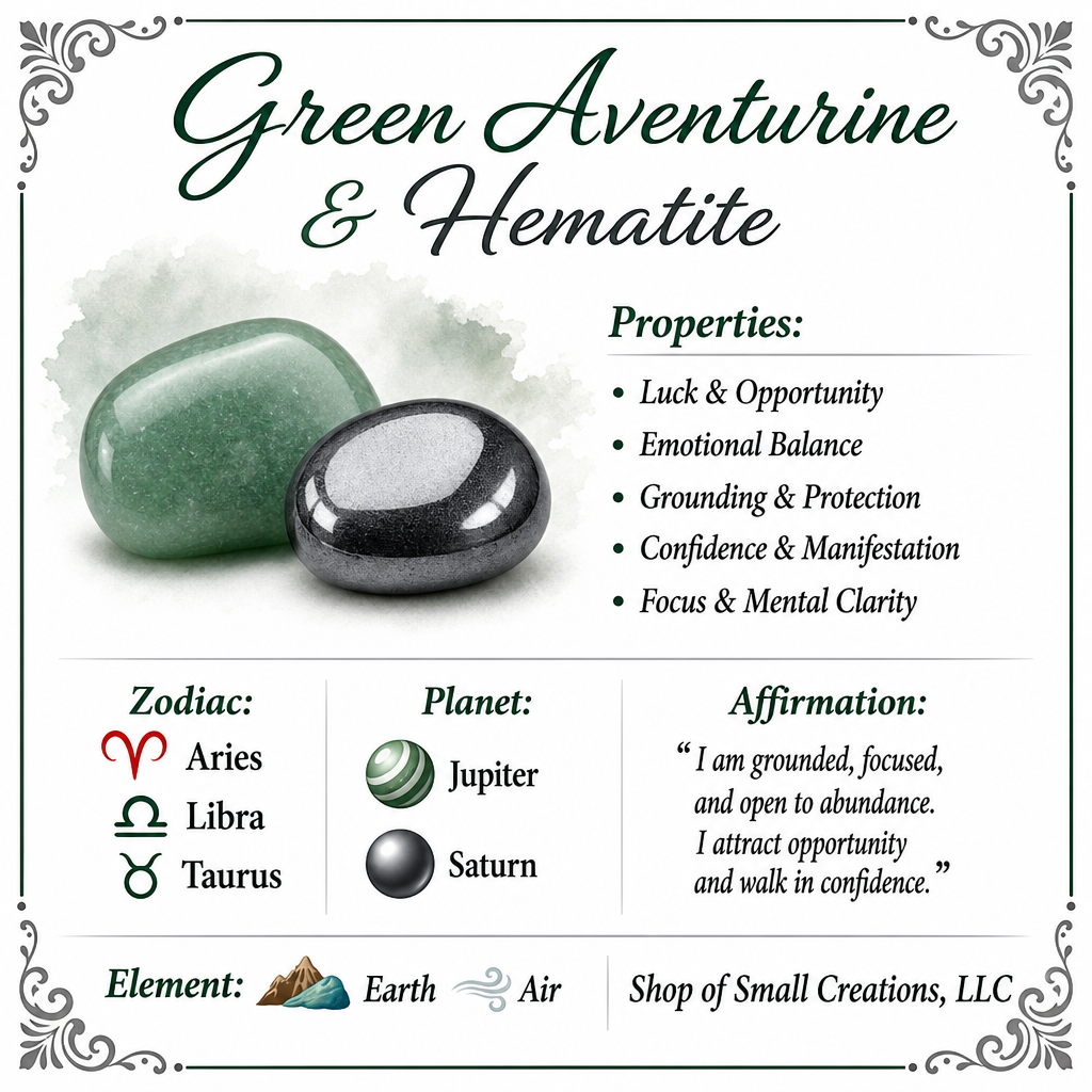 Green Aventurine + Hematite Beaded Stretch Bracelet 6mm • No Clasp • Renewal &amp; Balance Crystal Jewelry • Handmade