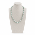 Green Aventurine + Matte White Howlite Stretch Beaded Necklace 8mm • No Clasp • Renewal & Calm Crystal Jewelry • Handmade
