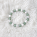 Green Aventurine + Matte White Howlite Stretch Beaded Bracelet 8mm • No Clasp • Renewal & Calm Crystal Jewelry • Handmade