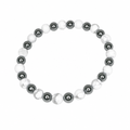 White Howlite (Matte) + Hematite Beaded Stretch Bracelet 6mm • No Clasp • Calm & Strength Crystal Jewelry • Handmade - Shop of Small Creations, LLC