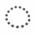 Moonstone + Hematite Beaded Stretch Bracelet 6mm • No Clasp • Intuition & Strength Crystal Jewelry - Shop of Small Creations, LLC