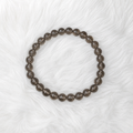 Smoky Quartz Beaded Stretch Bracelet 6mm • No Clasp • Grounding & Clarity Crystal Jewelry • Handmade