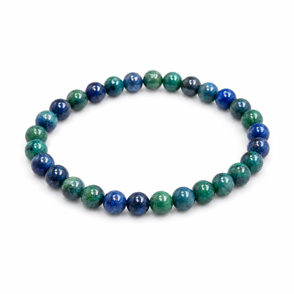 Azurite Beaded Stretch Bracelet 6mm | Insight Intuition Clarity, Healing Crystal Jewelry, Gift for Her - Shop of Small Creations, LLC
