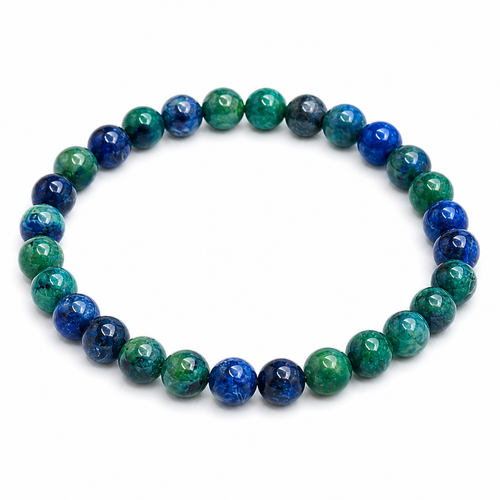 Azurite Beaded Stretch Bracelet 6mm | Insight Intuition Clarity, Healing Crystal Jewelry, Gift for Her - Shop of Small Creations, LLC
