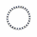 White Howlite (6mm) + Sodalite (4mm) Heishi Stretch Bracelet • No Clasp • Calm & Clarity Crystal Jewelry