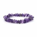 Amethyst Chip Stretch Bracelet 3-5mm • No Clasp • Calm & Clarity Crystal Jewelry • Handmade