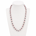 Rhodochrosite &; Hematite Stretch Necklace 6mm • Love & Strength Crystal Jewelry • Handmade