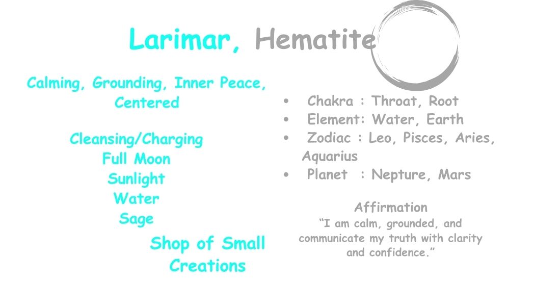 Larimar (Matte), Hematite Beaded Stretch Necklace- 6mm | Made to Order, No Clasp