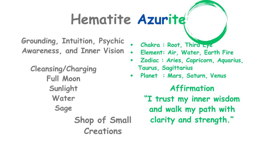 Azurite, Hematite Beaded Stretch Bracelet – 6mm | Made to Order