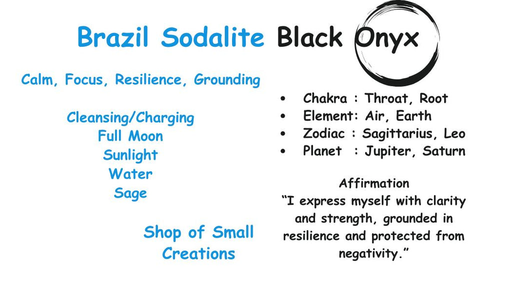 Matte Brazil Sodalite, Black Onyx Beaded Stretch Necklace – 6-mm | Made to Order, No Clasp