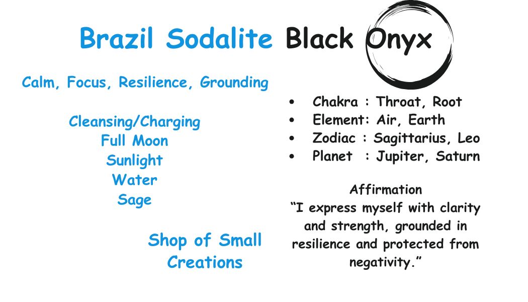 Matte Brazil Sodalite, Black Onyx Beaded Stretch Necklace – 6-mm | Made to Order, No Clasp