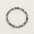 Labradorite Beaded Stretch Bracelet 6mm, Blue Flash Crystal Jewelry, Spiritual Protection Stone, Gift for Her