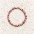 Rhodochrosite Beaded Stretch Bracelet – 6mm, Natural Pink Gemstone, Love Crystal, Heart Chakra Jewelry, Spiritual Gift