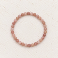 Strawberry Quartz Beaded Stretch Bracelet – 6mm, Natural Gemstone Beads, Pink Crystal Stretch Bracelet, Love Stone, Spiritual Jewelry, Gift for Her